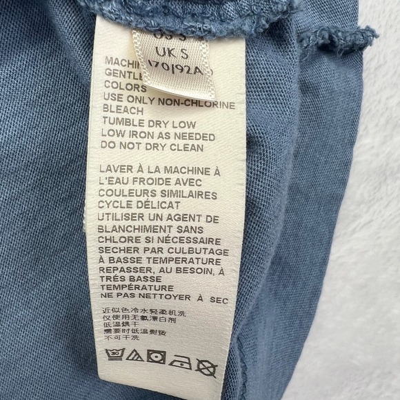 We The Free Funnel Neck Top Womens S Blue Oversized Boho Cotton OB1122008 - Picture 6 of 9